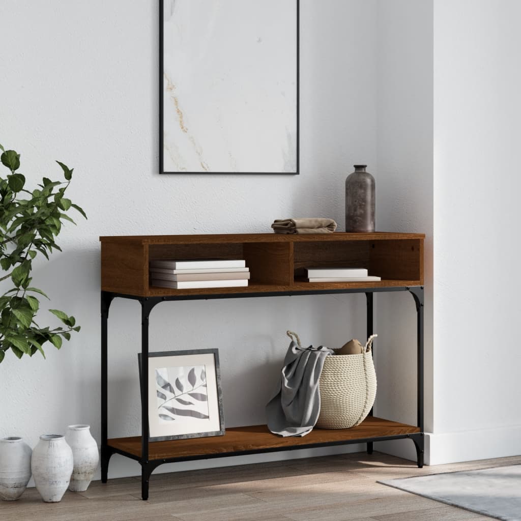 Berkfield Console Table Brown Oak 100x30.5x75 cm Engineered Wood
