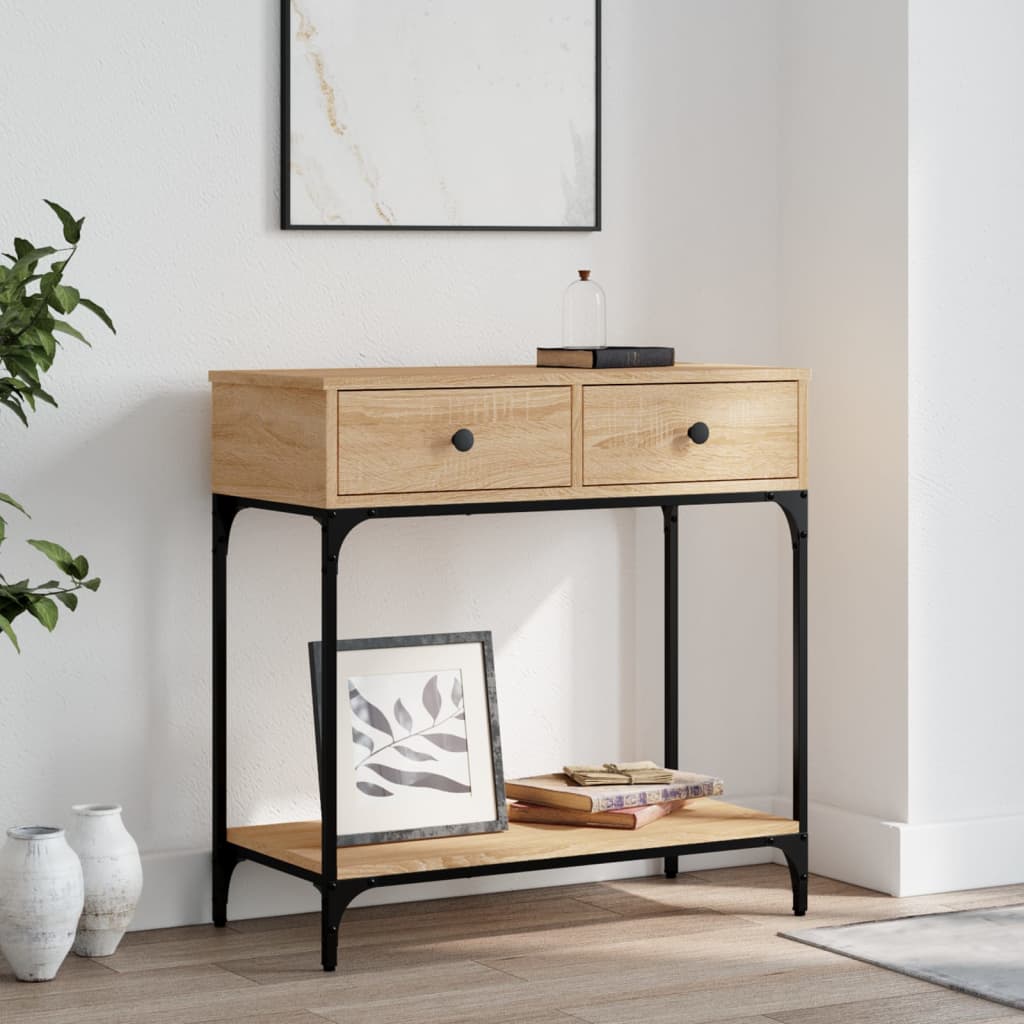 Berkfield Console Table Sonoma Oak 75x34.5x75 cm Engineered Wood