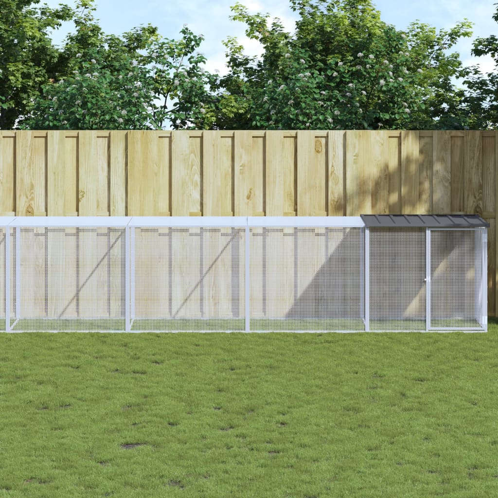 Berkfield Chicken Cage with Roof Anthracite 803x98x90 cm Galvanised Steel