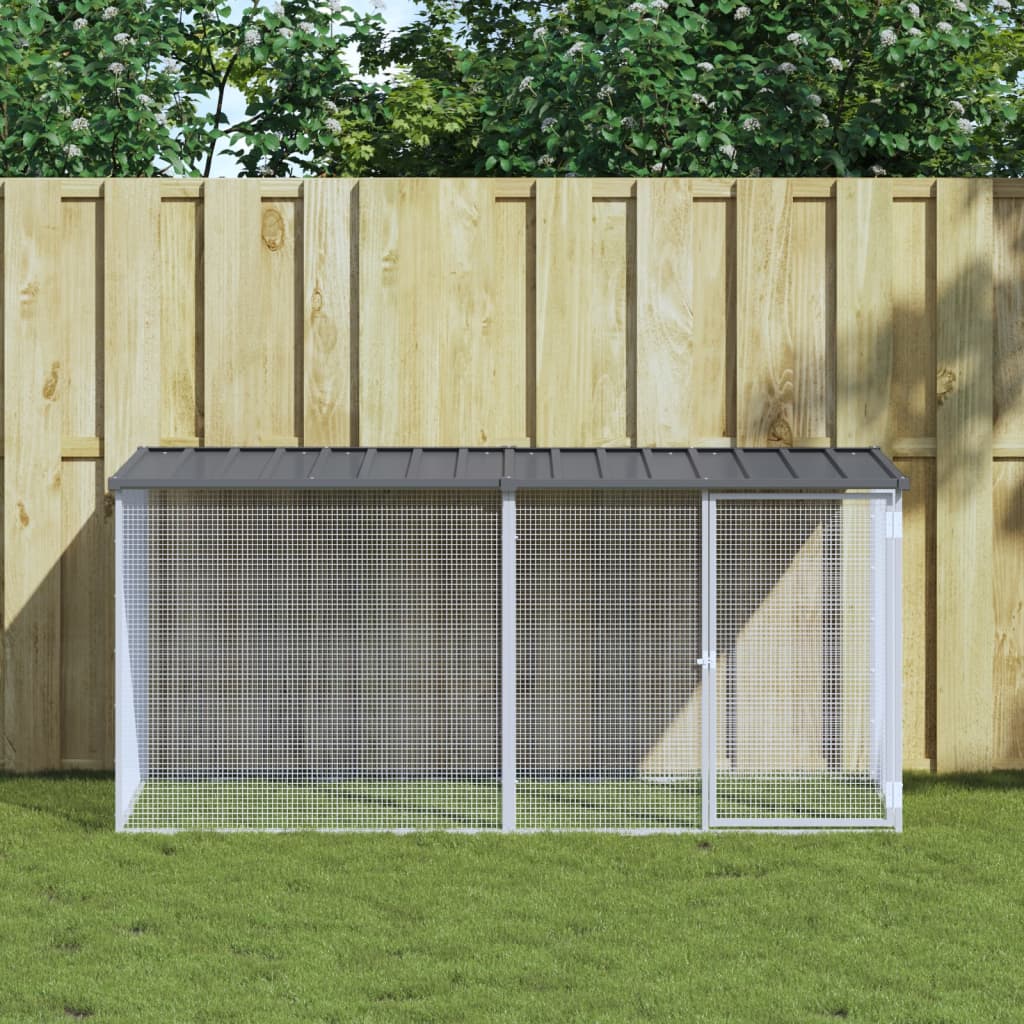 Berkfield Chicken Cage with Roof Anthracite 203x98x90 cm Galvanised Steel