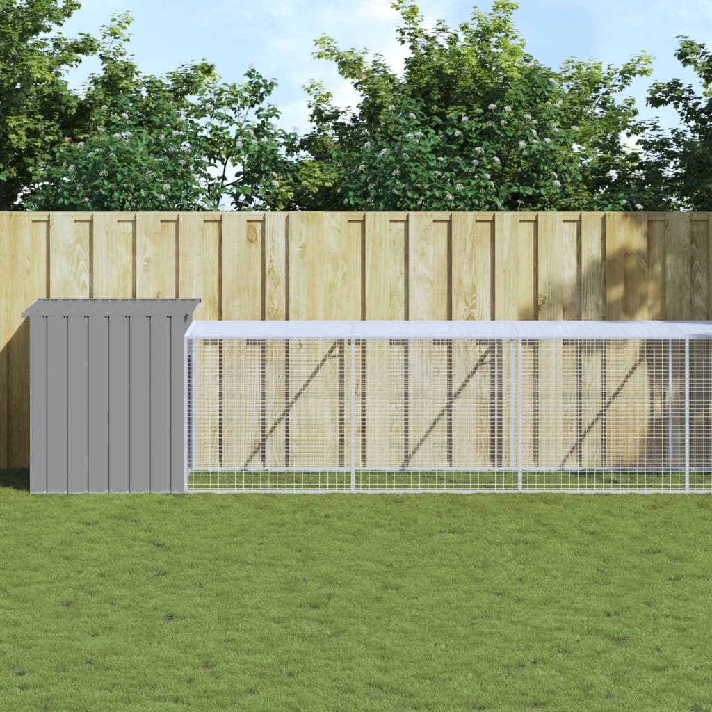 Berkfield Chicken Cage with Run Light Grey 110x813x110 cm Galvanised Steel