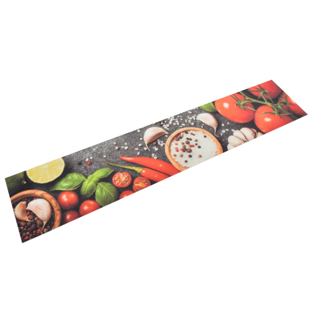 Berkfield Kitchen Rug Washable Vegetables 60x300 cm Velvet