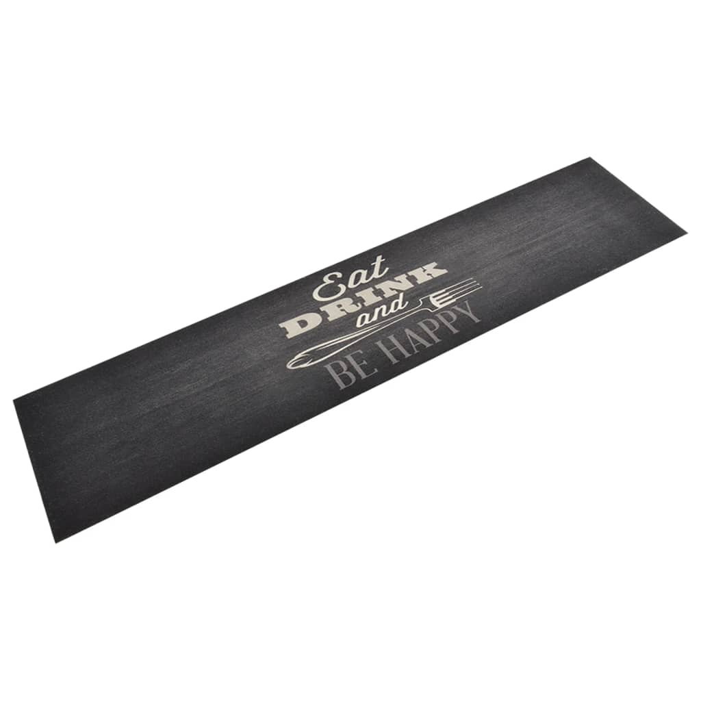 Berkfield Kitchen Rug Washable Kitchen Black 60x300 cm Velvet