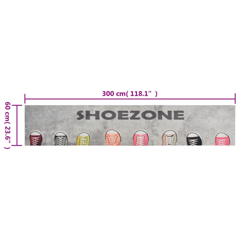 Berkfield Kitchen Rug Washable Shoezone 60x300 cm Velvet