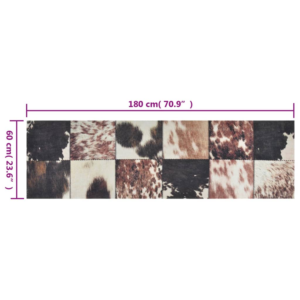 Berkfield Kitchen Rug Washable Animal Skin 60x180 cm Velvet