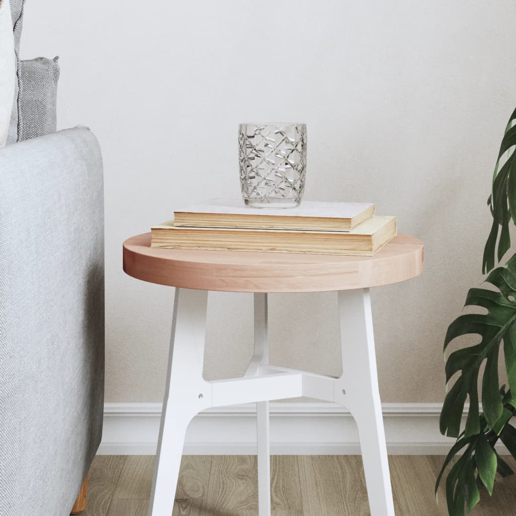 Berkfield Table Top �_�”�_30x2.5 cm Round Solid Wood Beech