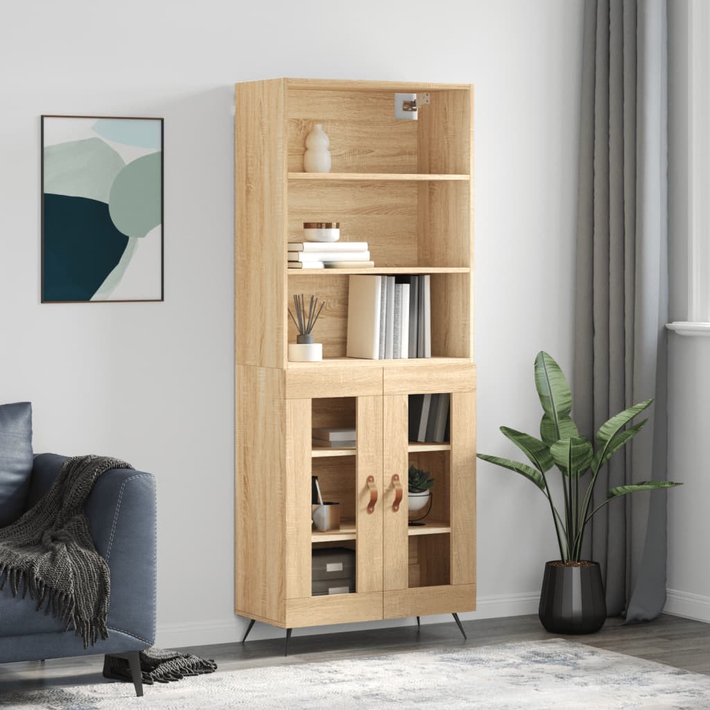 Berkfield Highboard Sonoma Oak 69.5x34x180 cm Engineered Wood