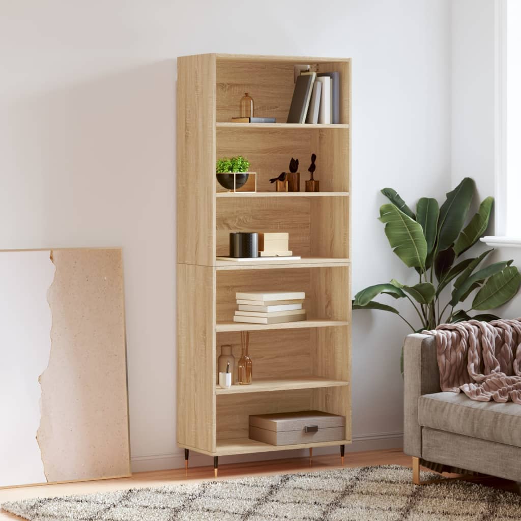 Berkfield Highboard Sonoma Oak 69.5x32.5x180 cm Engineered Wood