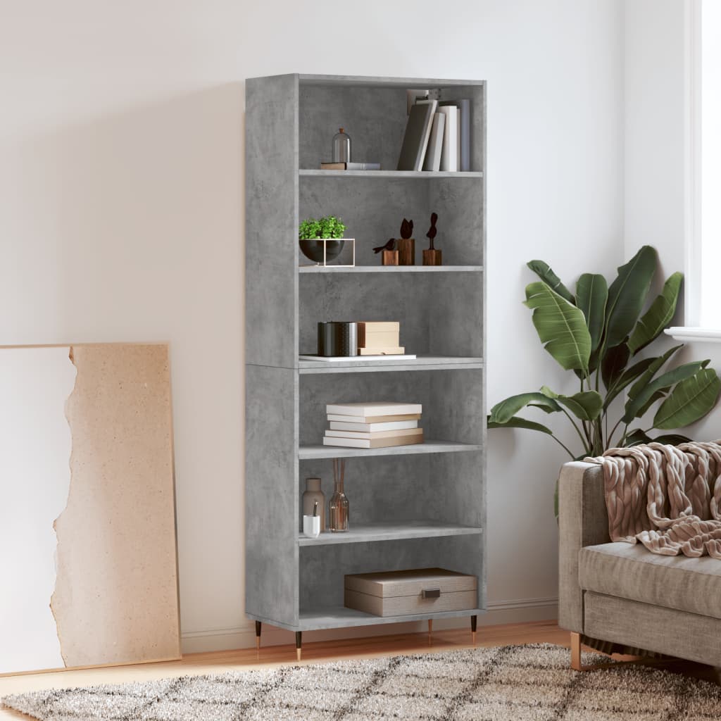 Berkfield Highboard Concrete Grey 69.5x32.5x180 cm Engineered Wood