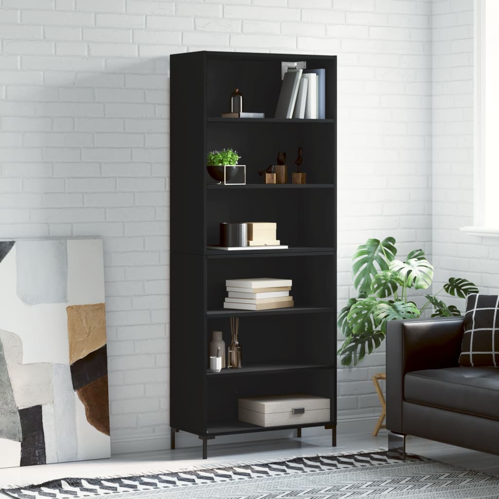 Berkfield Highboard Black 69.5x32.5x180 cm Engineered Wood