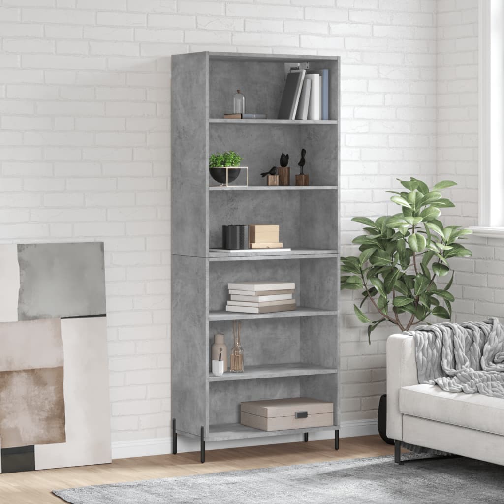 Berkfield Highboard Concrete Grey 69.5x32.5x180 cm Engineered Wood