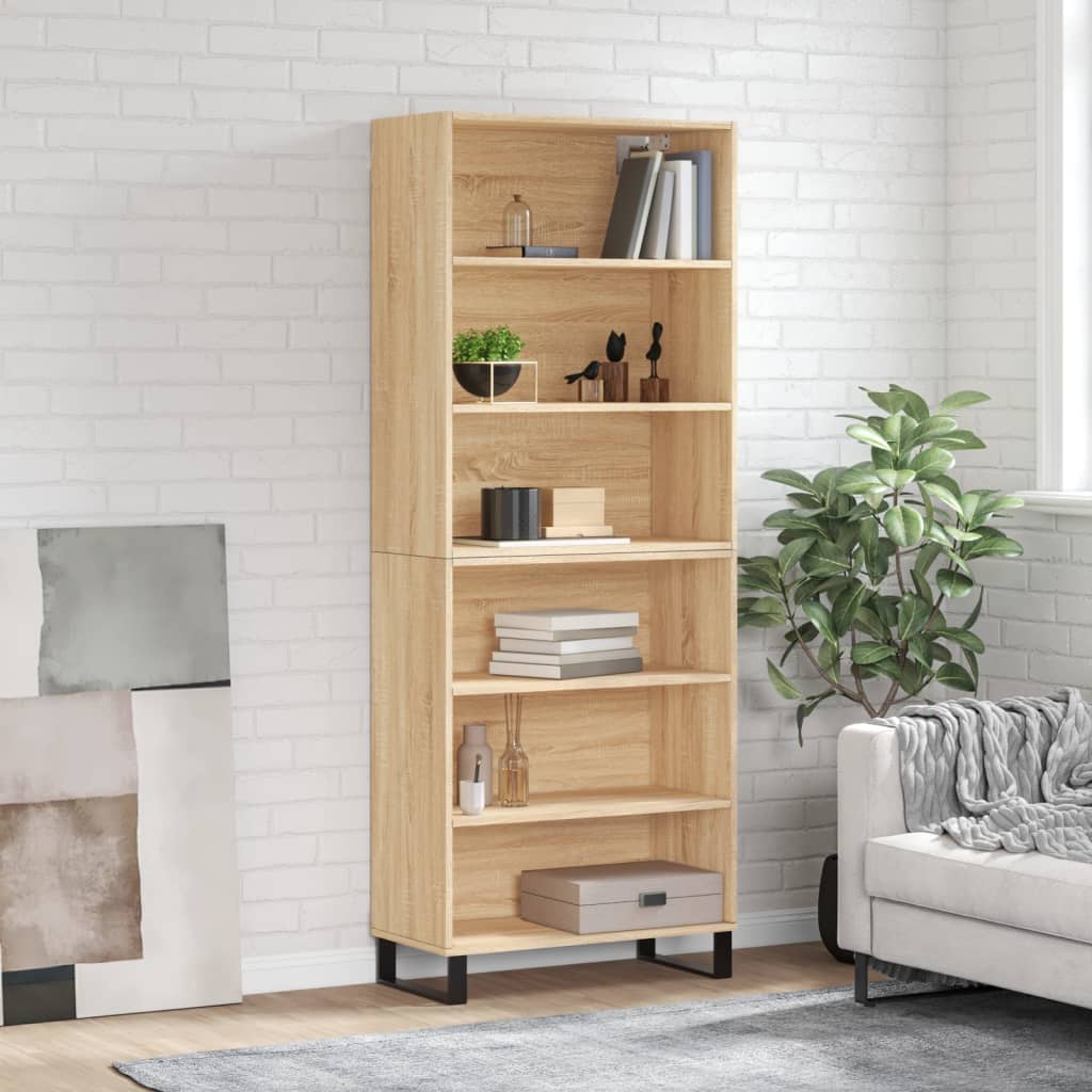 Berkfield Highboard Sonoma Oak 69.5x32.5x180 cm Engineered Wood
