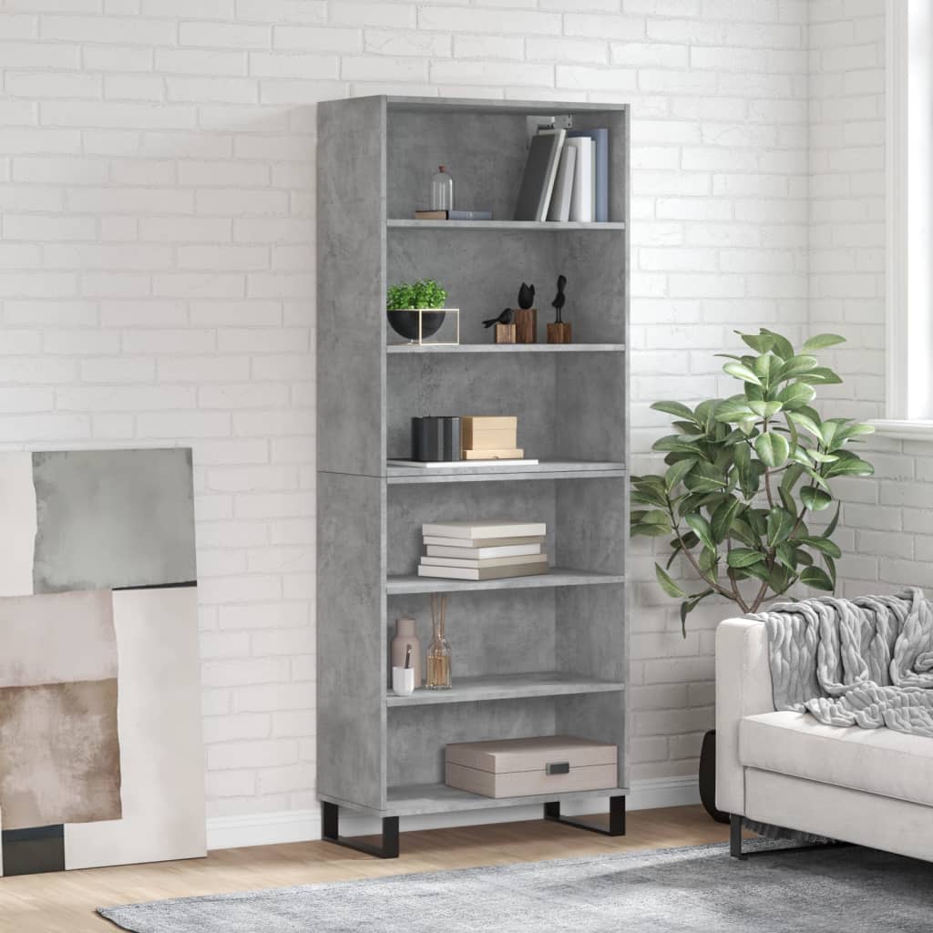 Berkfield Highboard Concrete Grey 69.5x32.5x180 cm Engineered Wood