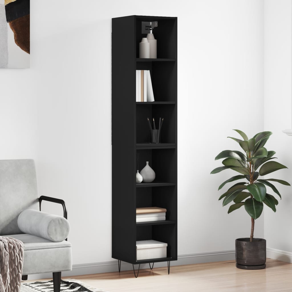 Berkfield Highboard Black 34.5x32.5x180 cm Engineered Wood
