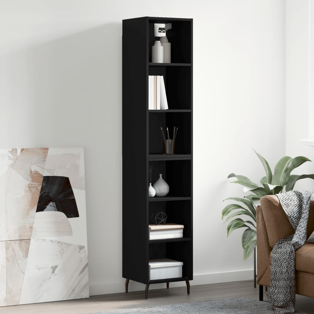 Berkfield Highboard Black 34.5x32.5x180 cm Engineered Wood