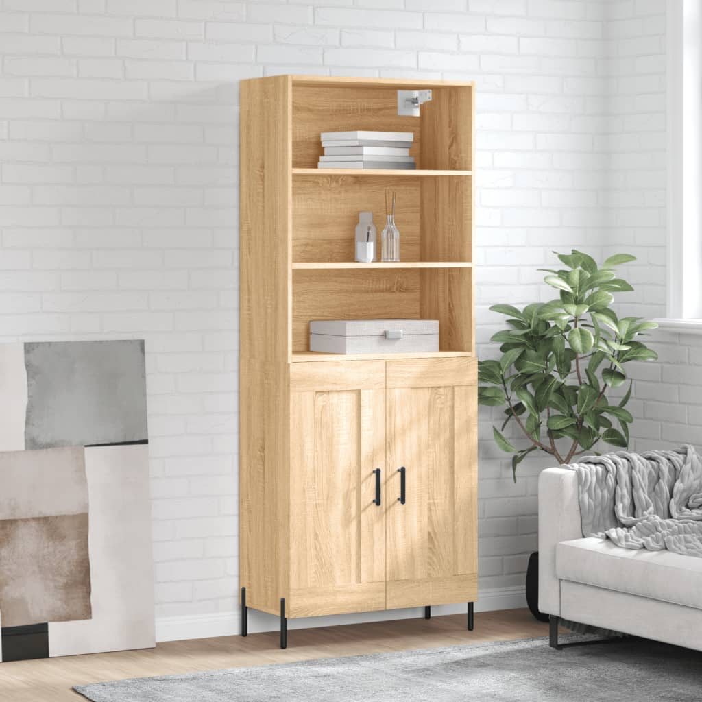 Berkfield Highboard Sonoma Oak 69.5x34x180 cm Engineered Wood