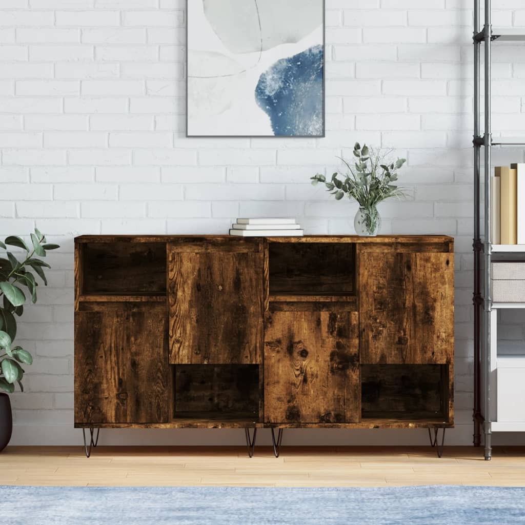 Berkfield Sideboards 2 pcs Smoked Oak Engineered Wood