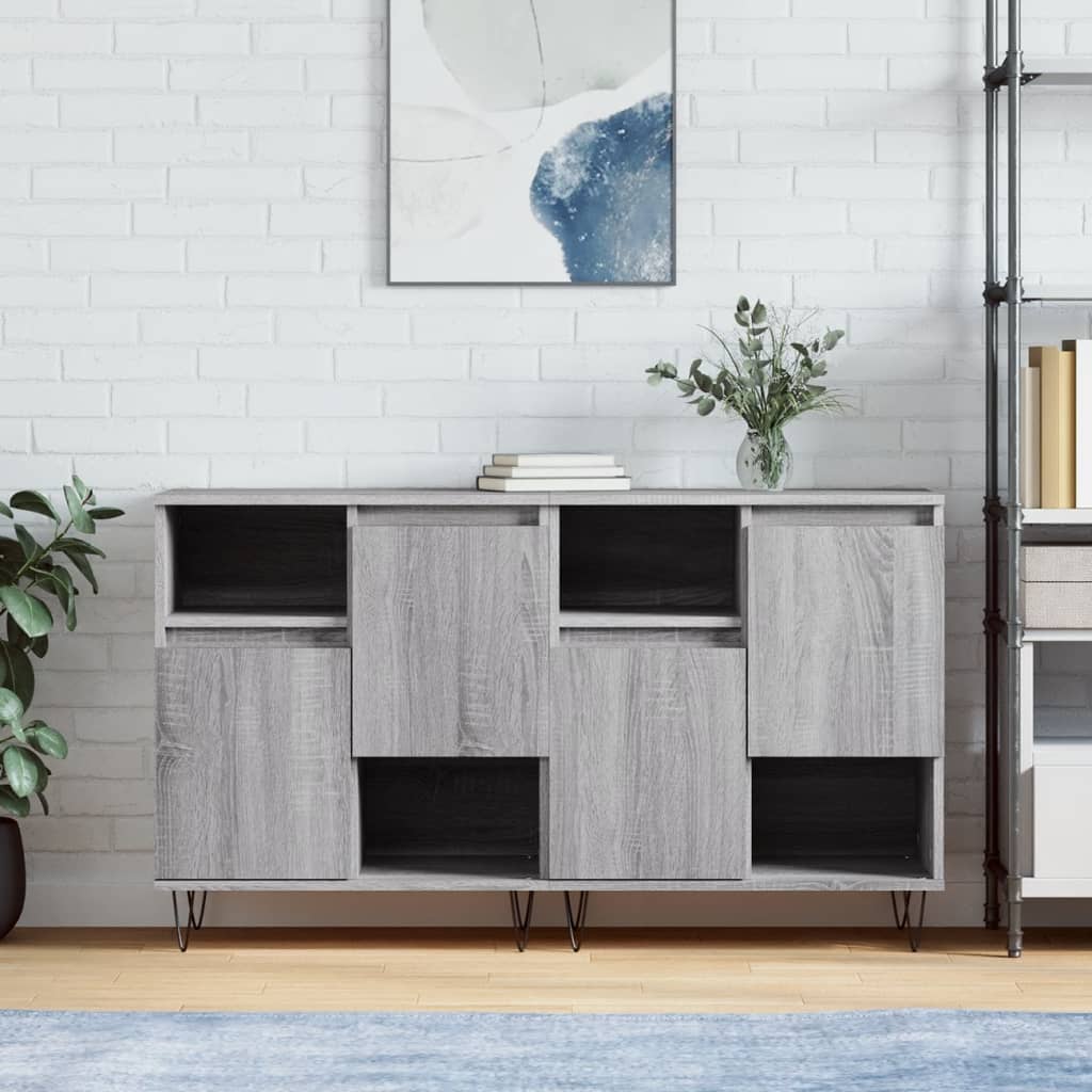 Berkfield Sideboards 2 pcs Grey Sonoma Engineered Wood