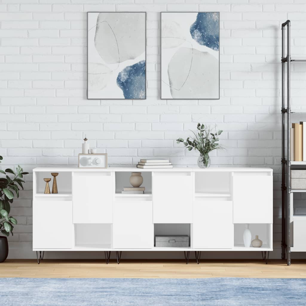 Berkfield Sideboards 3 pcs White Engineered Wood