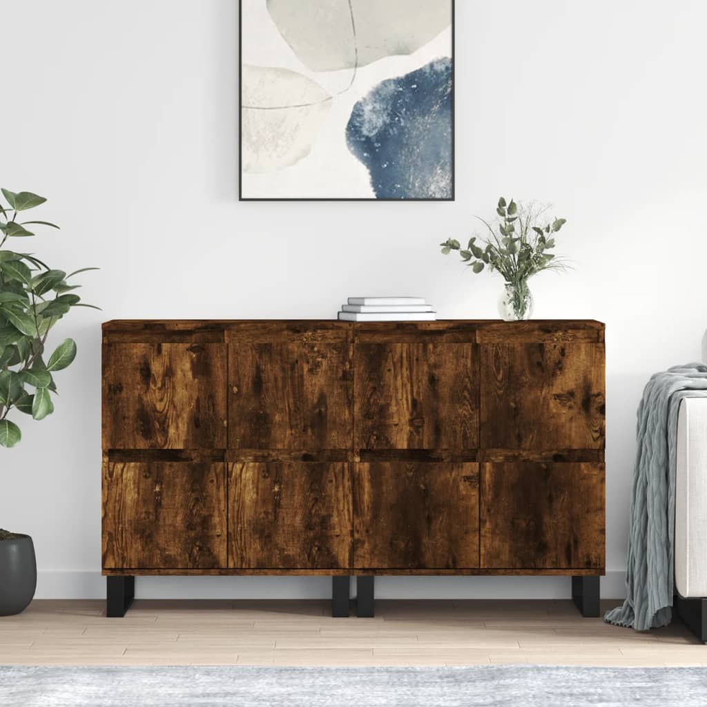 Berkfield Sideboards 2 pcs Smoked Oak Engineered Wood