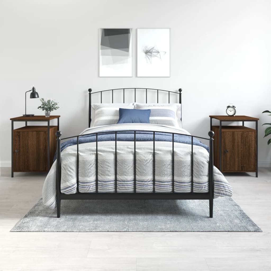 Berkfield Bedside Cabinets 2 pcs Brown Oak 40x42x60 cm Engineered Wood