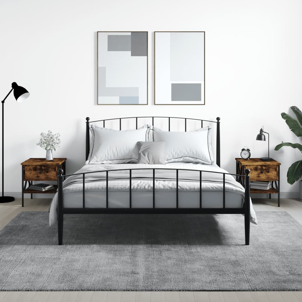 Berkfield Bedside Tables 2 pcs Smoked Oak 40x42x45 cm Engineered Wood