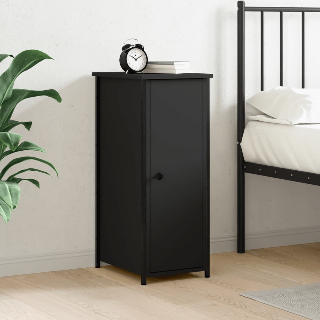 Berkfield Bedside Cabinet Black 32x42x80 cm Engineered Wood