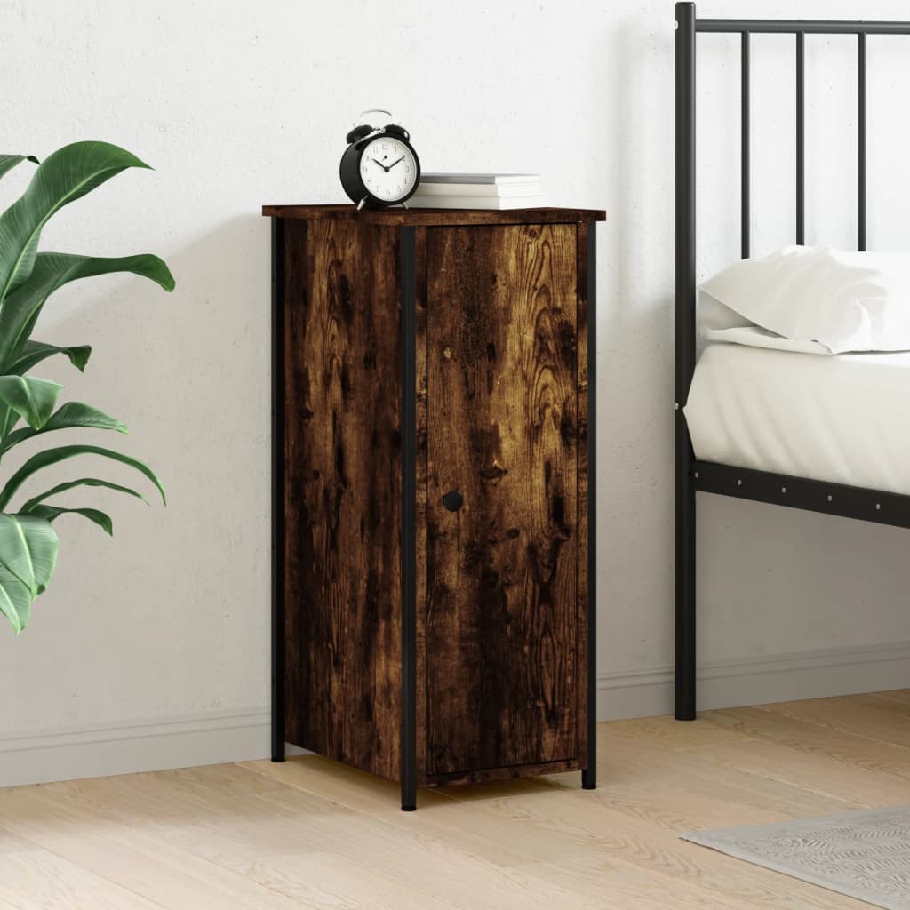 Berkfield Bedside Cabinet Smoked Oak 32x42x80 cm Engineered Wood