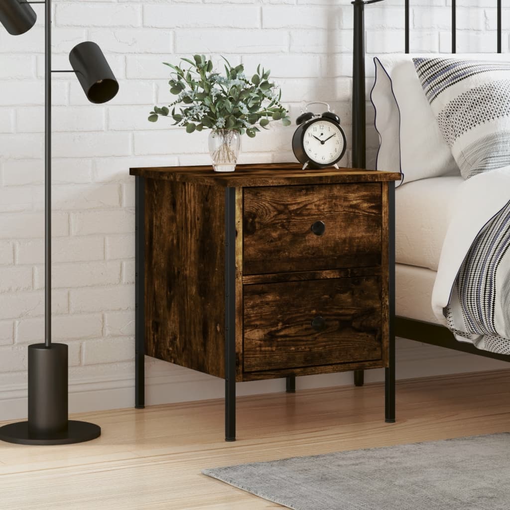 Berkfield Bedside Cabinet Smoked Oak 40x42x50 cm Engineered Wood