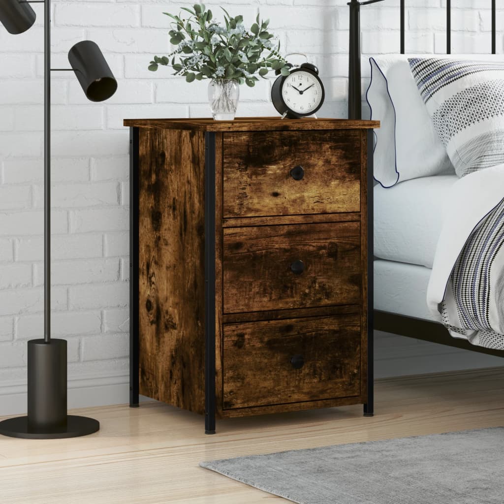 Berkfield Bedside Cabinet Smoked Oak 40x36x60 cm Engineered Wood