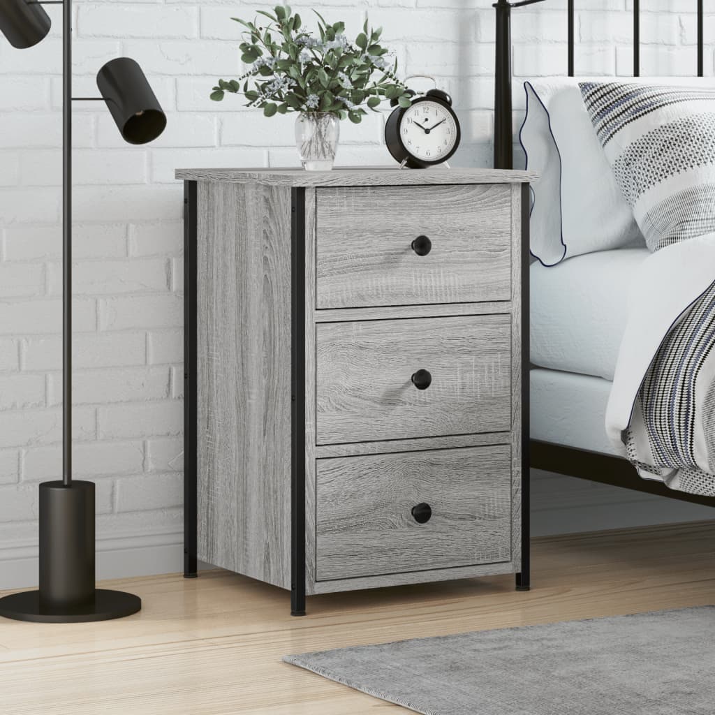 Berkfield Bedside Cabinet Grey Sonoma 40x36x60 cm Engineered Wood