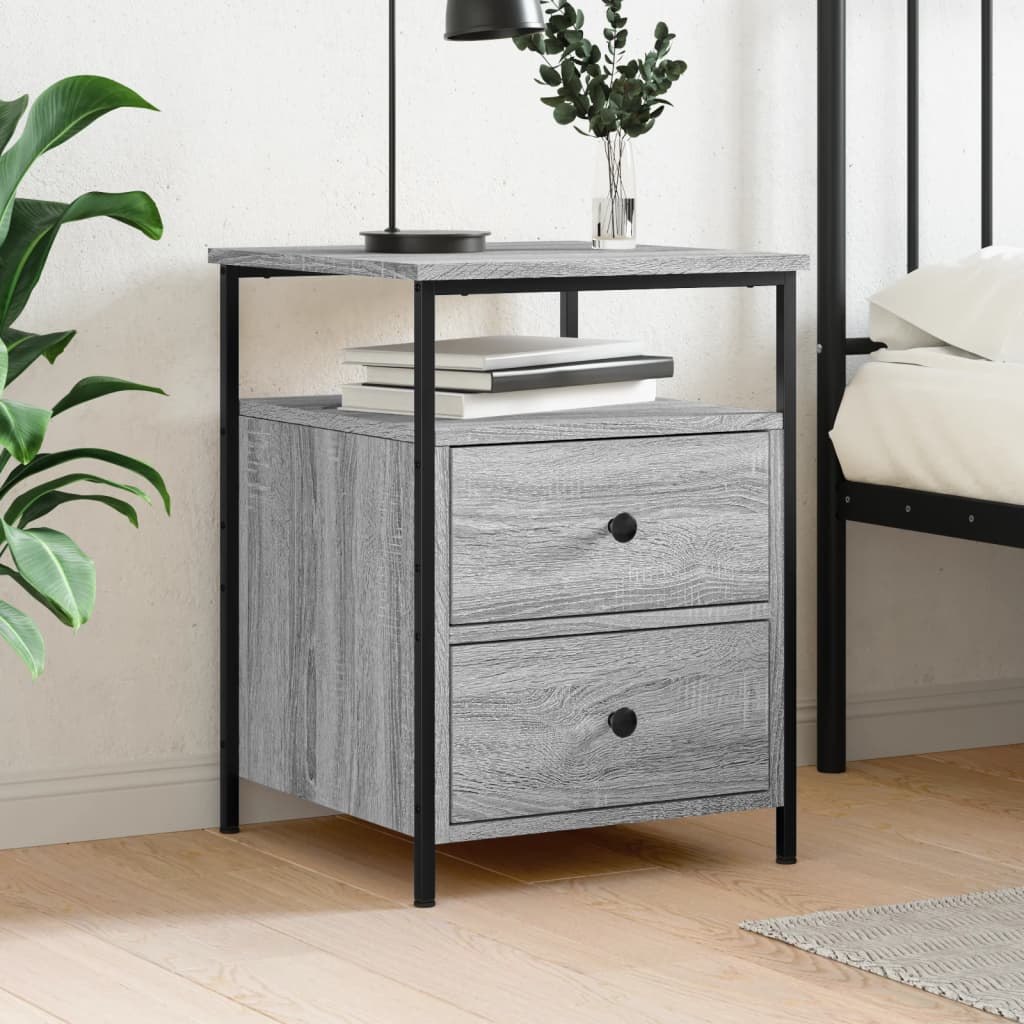 Berkfield Bedside Cabinet Grey Sonoma 44x45x60 cm Engineered Wood