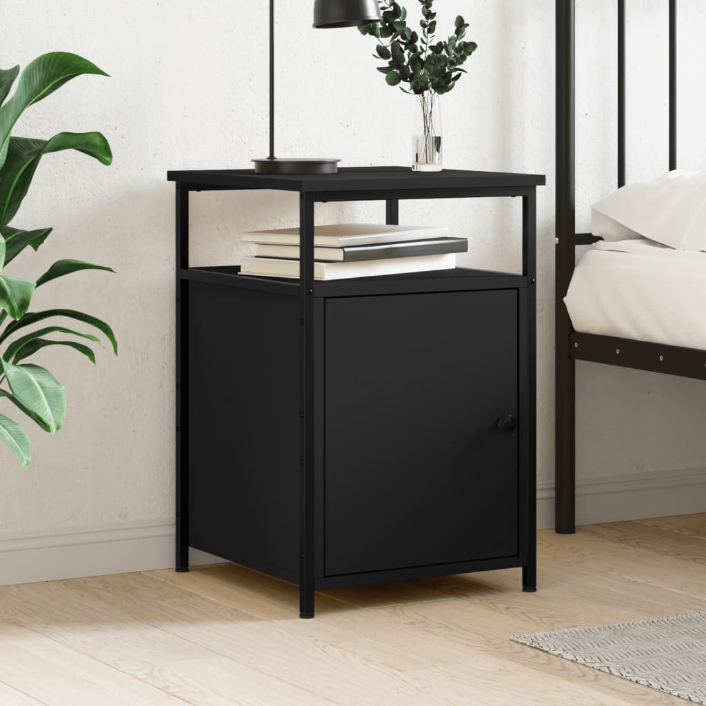 Berkfield Bedside Cabinet Black 40x42x60 cm Engineered Wood
