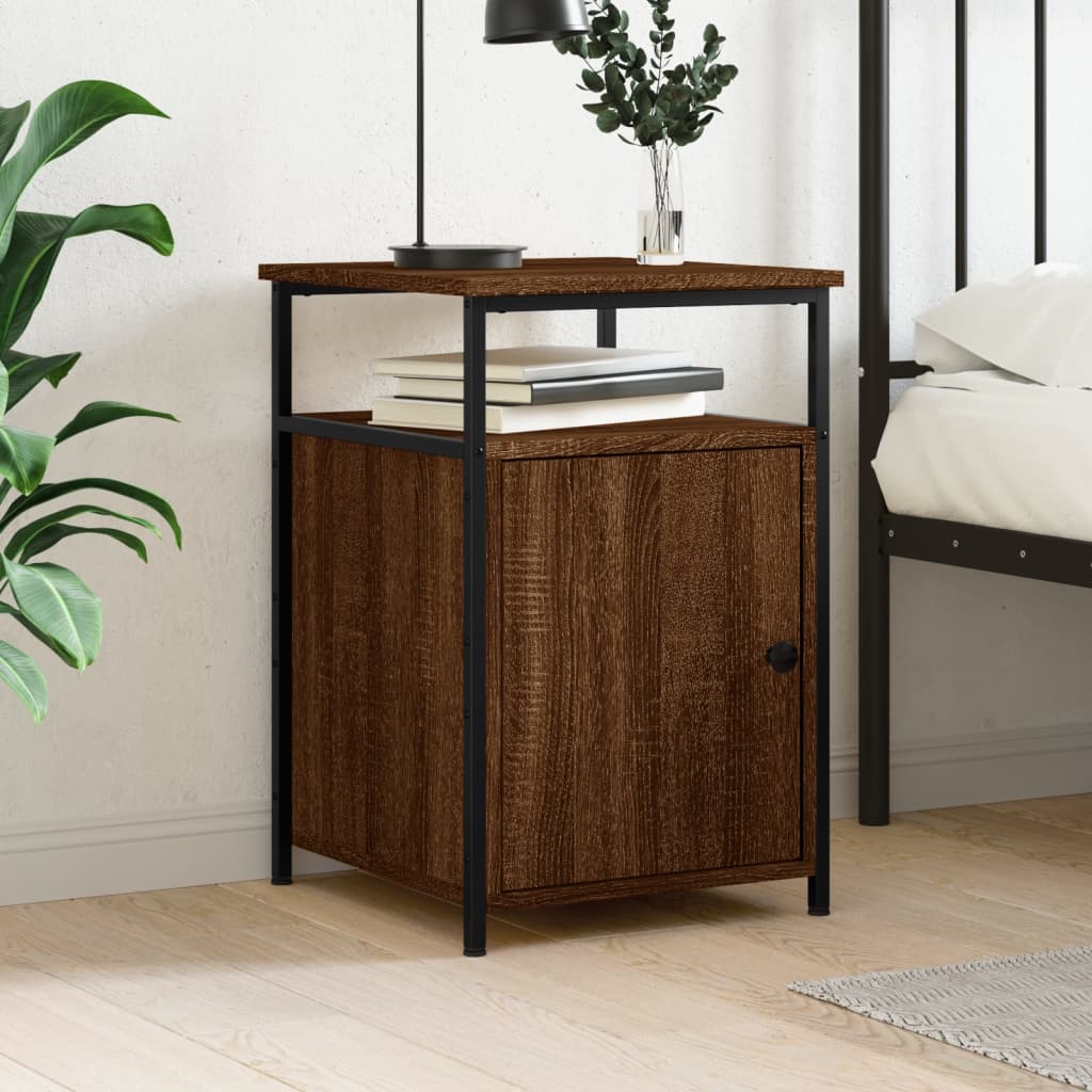 Berkfield Bedside Cabinet Brown Oak 40x42x60 cm Engineered Wood