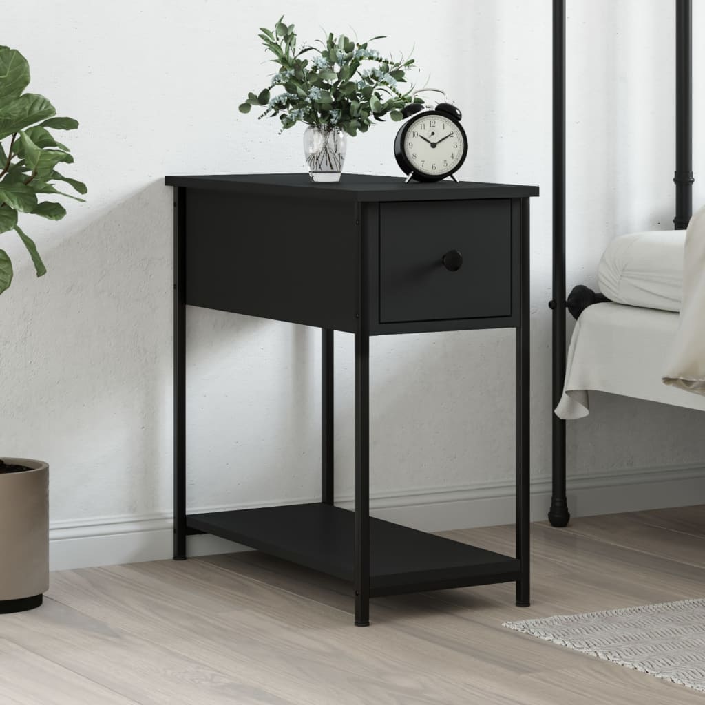 Berkfield Bedside Cabinet Black 30x60x60 cm Engineered Wood