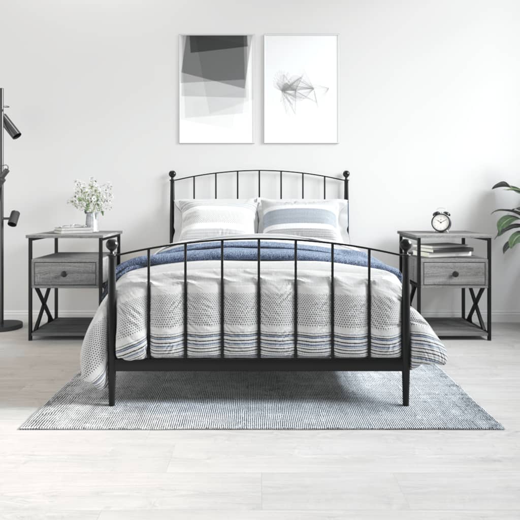 Berkfield Bedside Cabinets 2 pcs Grey Sonoma 40x42x55 cm Engineered Wood