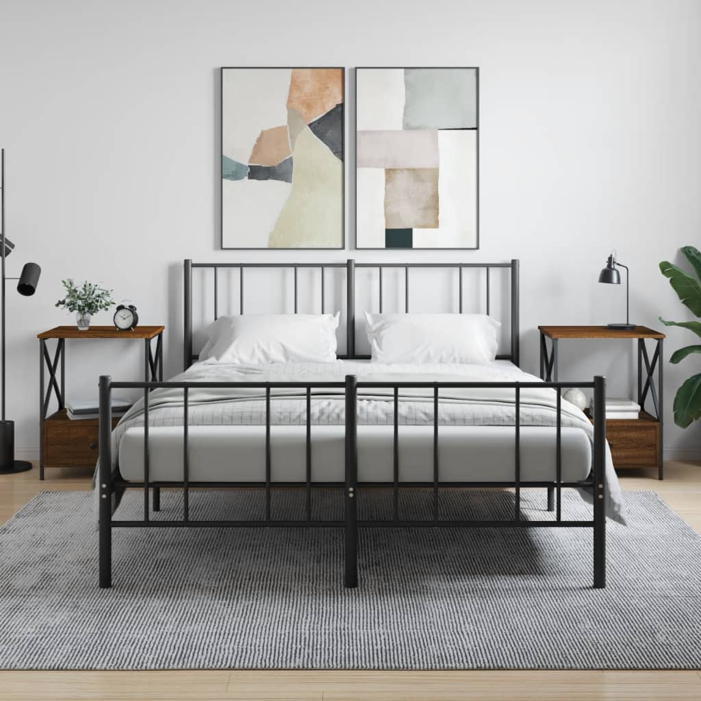 Berkfield Bedside Tables 2 pcs Brown Oak 50x41x65 cm Engineered Wood