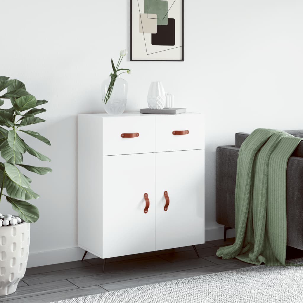 Berkfield Sideboard High Gloss White 69.5x34x90 cm Engineered Wood