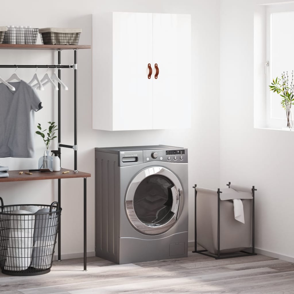 Berkfield Wall Mounted Cabinet High Gloss White 69.5x34x90 cm