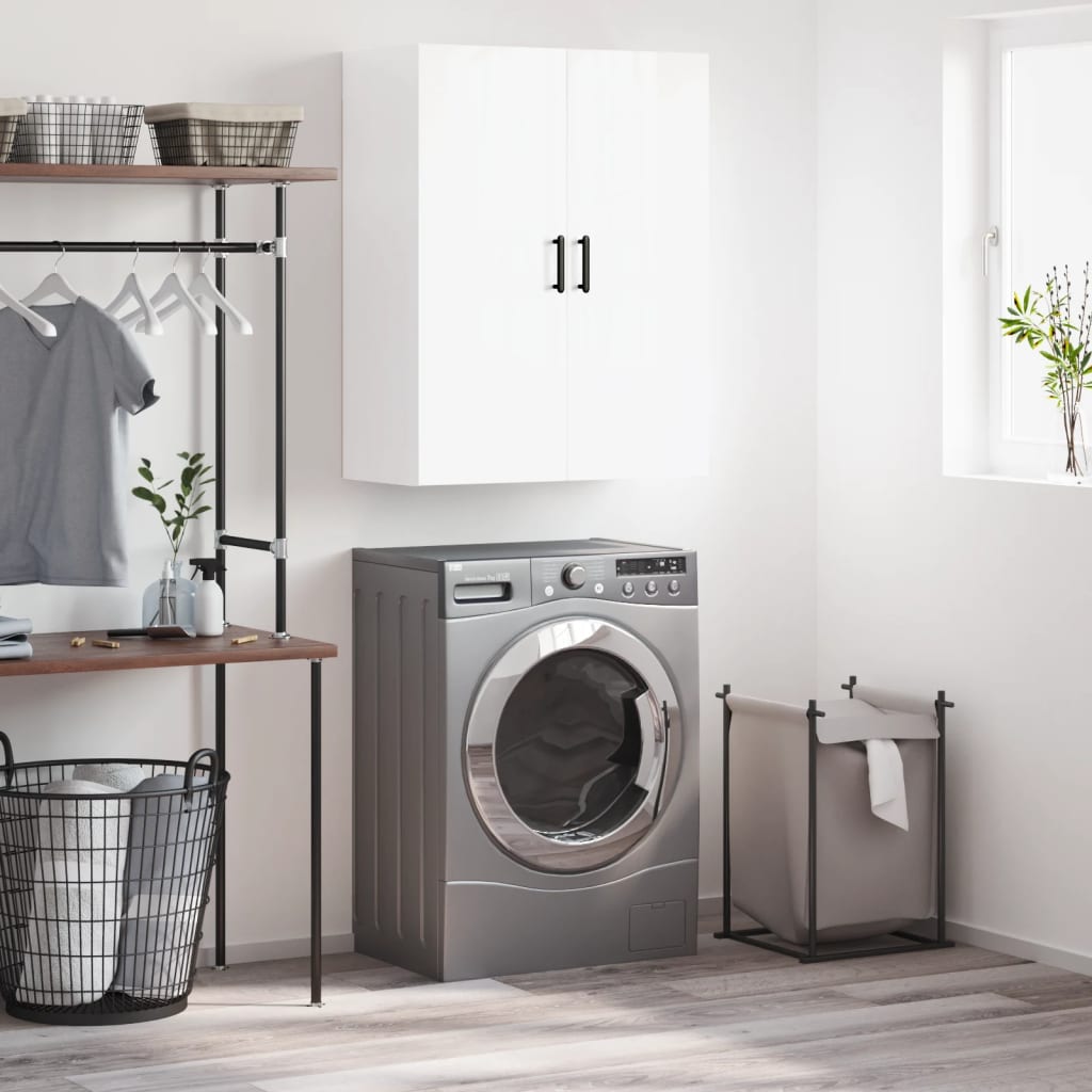 Berkfield Wall Mounted Cabinet High Gloss White 69.5x34x90 cm
