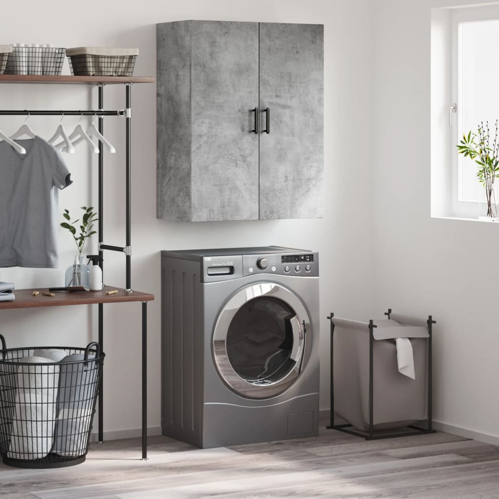 Berkfield Wall Mounted Cabinet Concrete Grey 69.5x34x90 cm