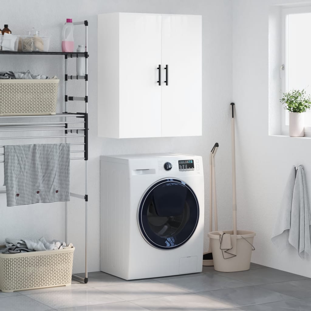 Berkfield Wall Mounted Cabinet High Gloss White 69.5x34x90 cm