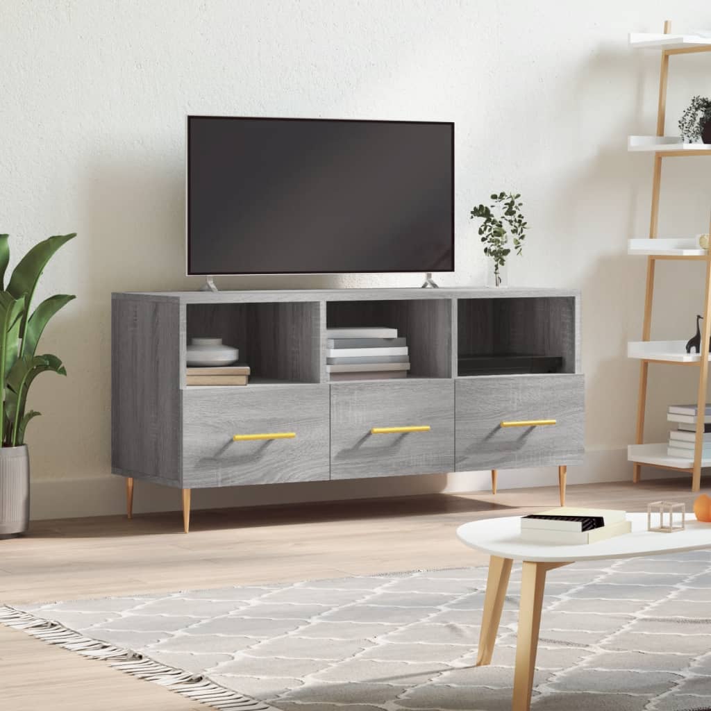 Berkfield TV Cabinet Grey Sonoma 102x36x50 cm Engineered Wood
