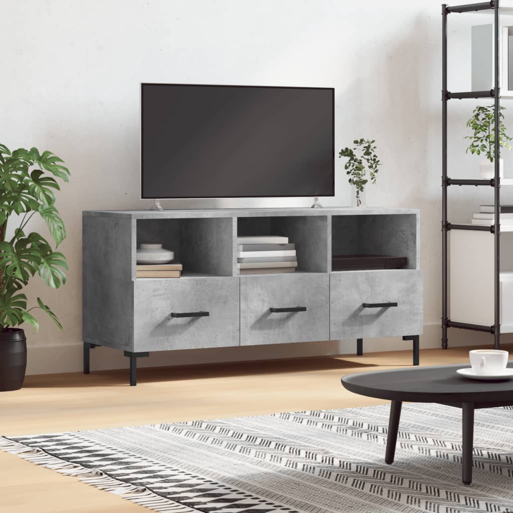 Berkfield TV Cabinet Concrete Grey 102x36x50 cm Engineered Wood