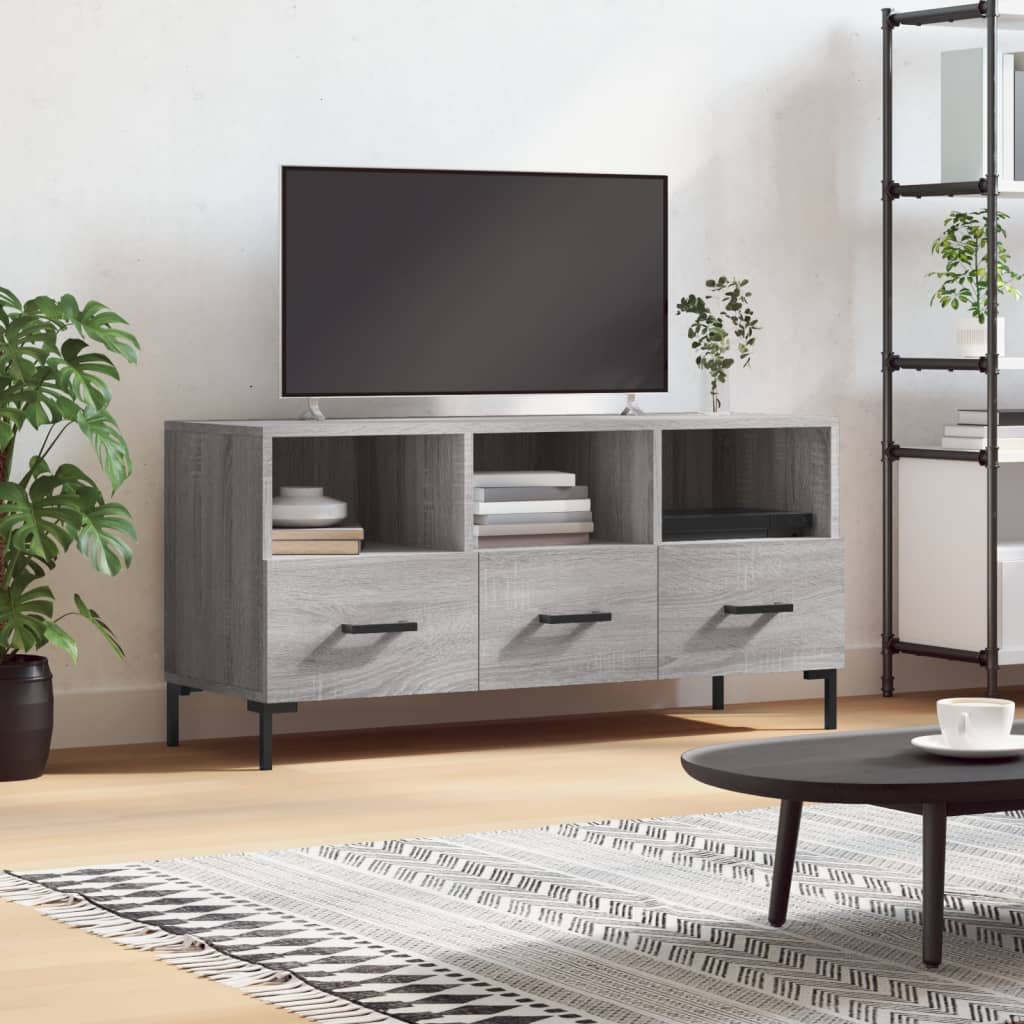Berkfield TV Cabinet Grey Sonoma 102x36x50 cm Engineered Wood