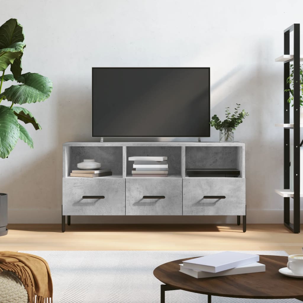 Berkfield TV Cabinet Concrete Grey 102x36x50 cm Engineered Wood