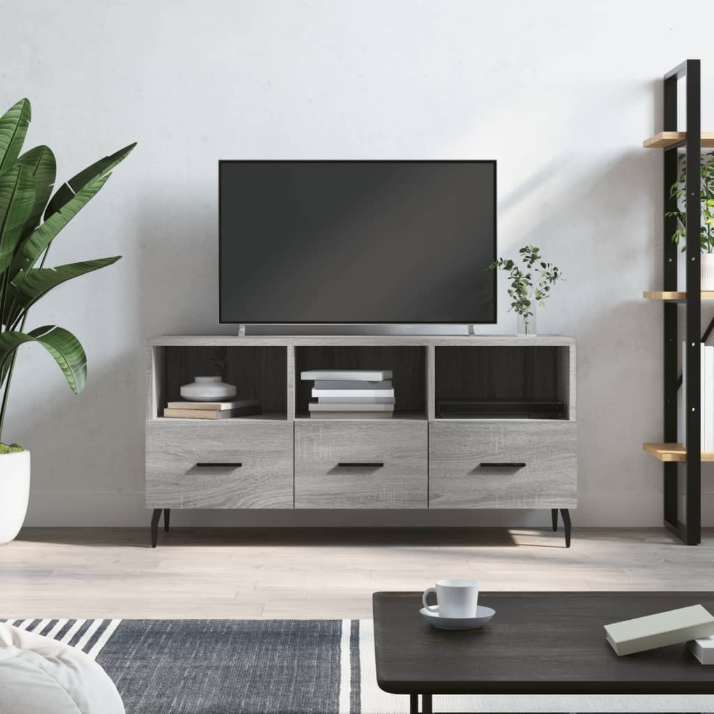 Berkfield TV Cabinet Grey Sonoma 102x36x50 cm Engineered Wood