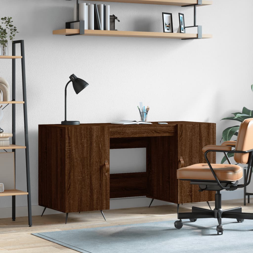 Berkfield Desk Brown Oak 140x50x75 cm Engineered Wood