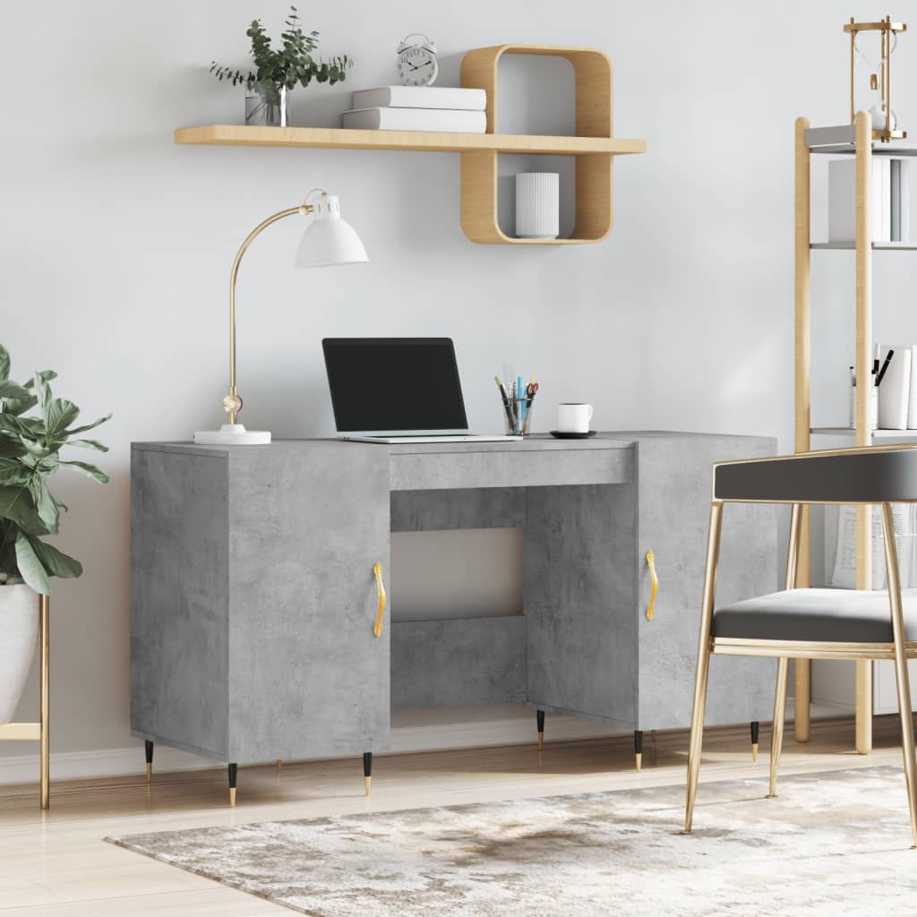 Berkfield Desk Concrete Grey 140x50x75 cm Engineered Wood