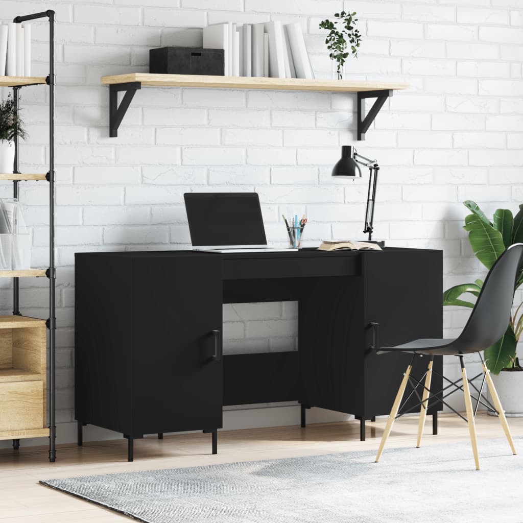 Berkfield Desk Black 140x50x75 cm Engineered Wood